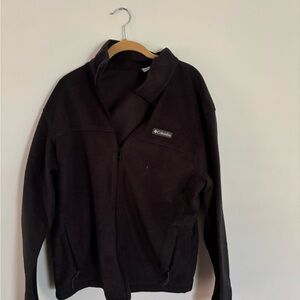 Columbia Black Full-Zip Fleece Jacket with Logo Patch